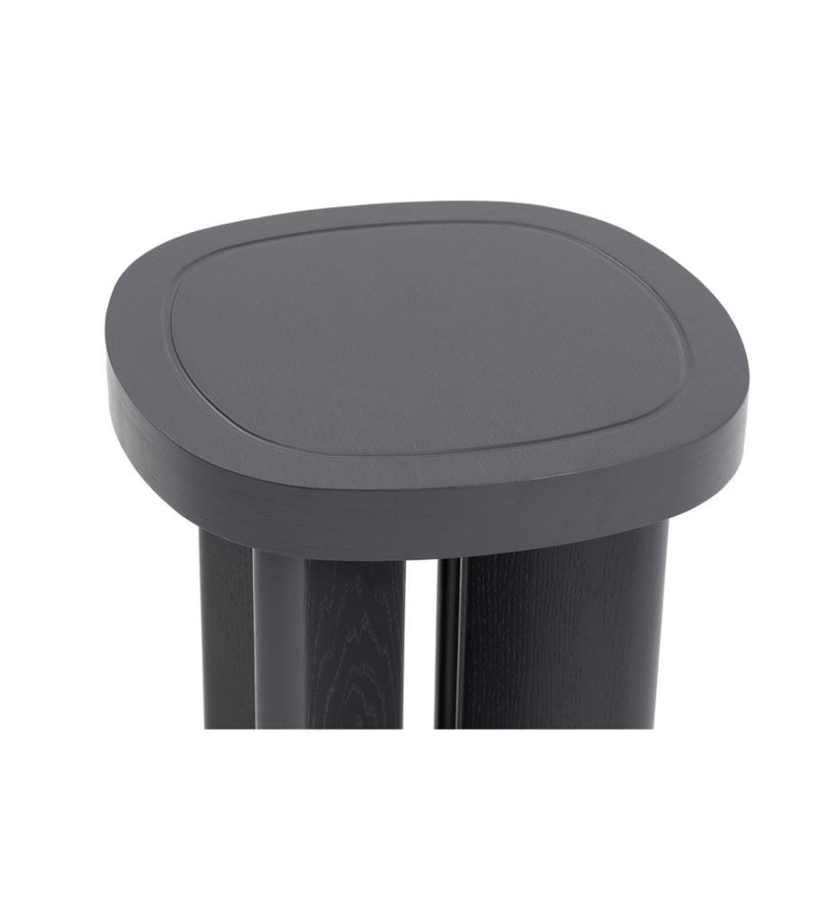 Table d'appoint, Gris, Mdf, Pieds en bois