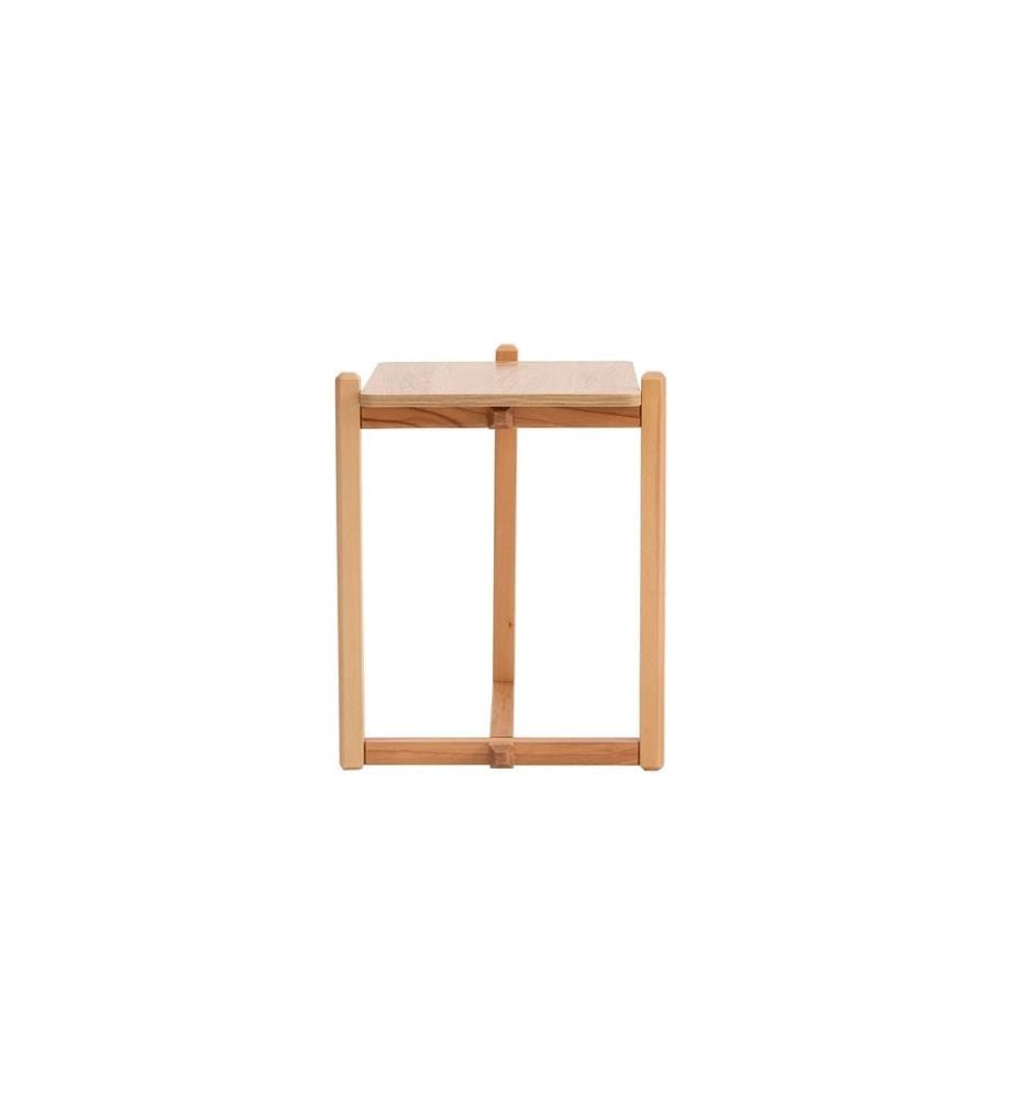Table d'appoint, naturelle, panneau de particules mélaminé, pieds en bois