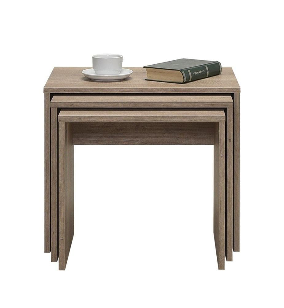 Nesting-Tisch, Nussbaum hell, melaminharzbeschichtete Spanplatte