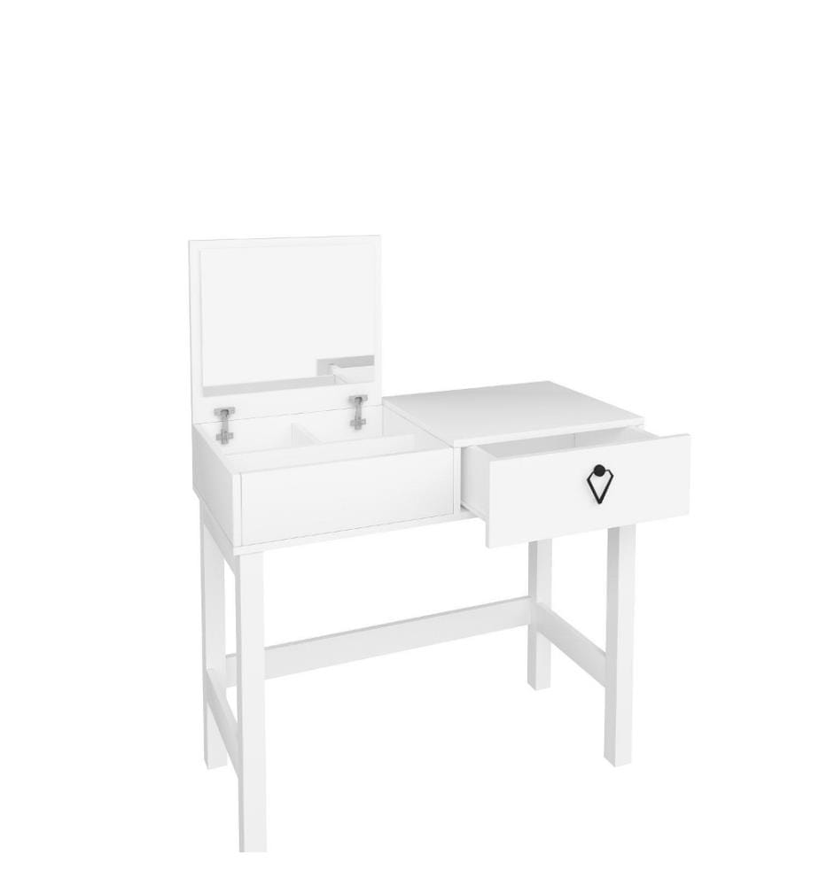 Table de maquillage, blanc, panneau de particules mélaminé