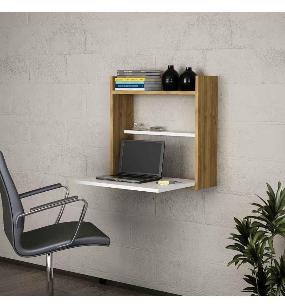 Bureau d'étude, blanc, noyer, panneau de particules mélaminé