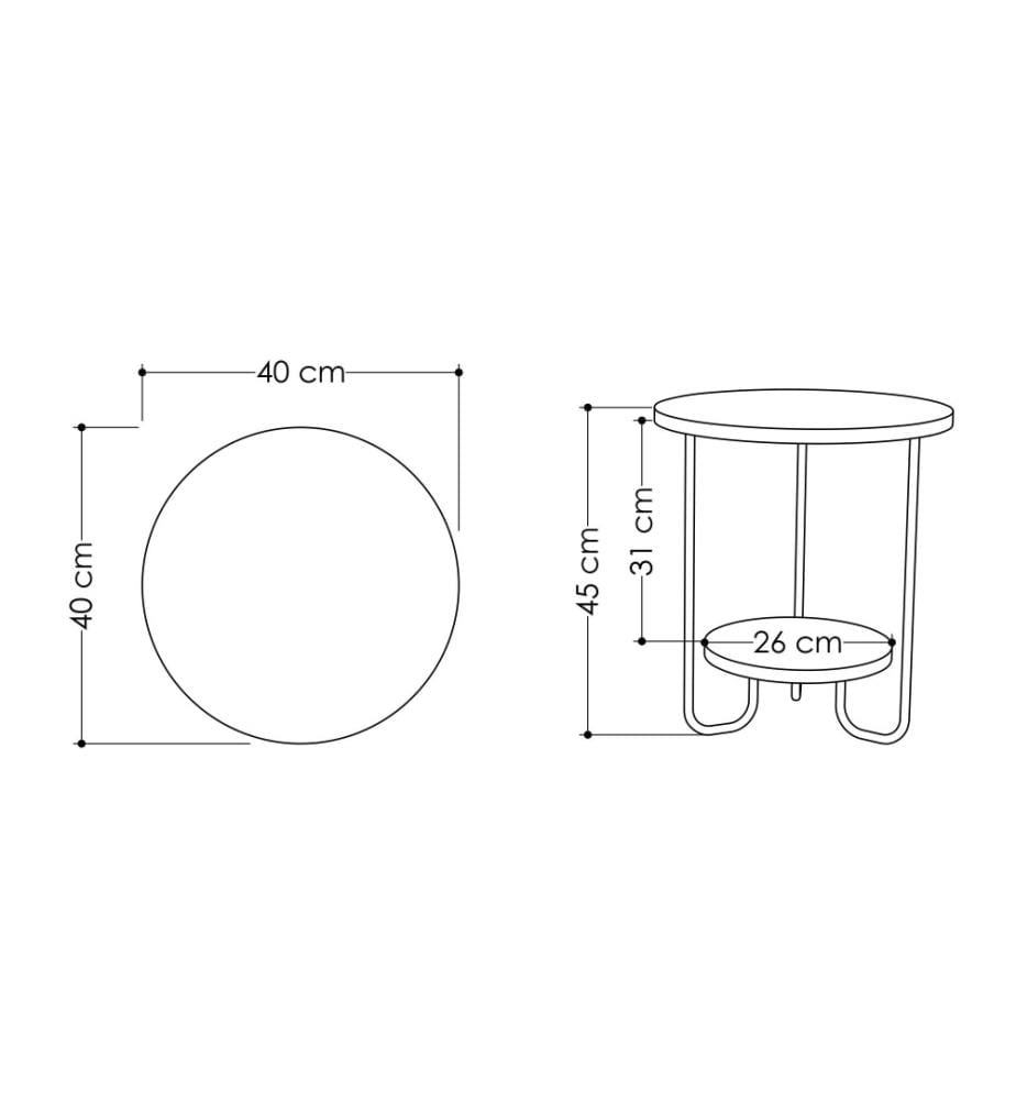 Table d'appoint, chêne, panneau de particules mélaminé