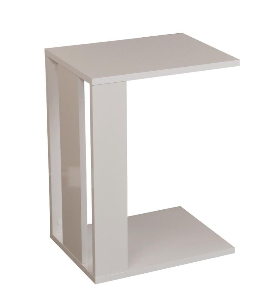 Table d'appoint, blanc, panneau de particules mélaminé