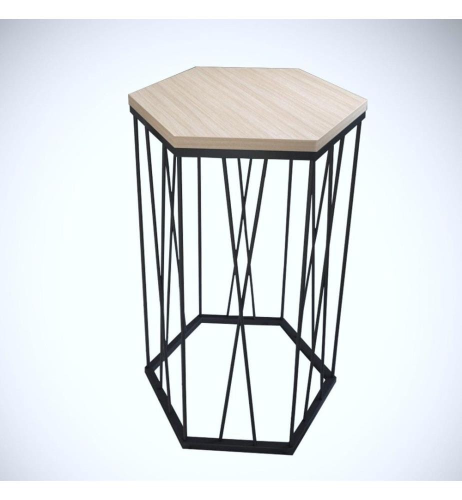 Table d'appoint, chêne, noir, panneau de particules mélaminé