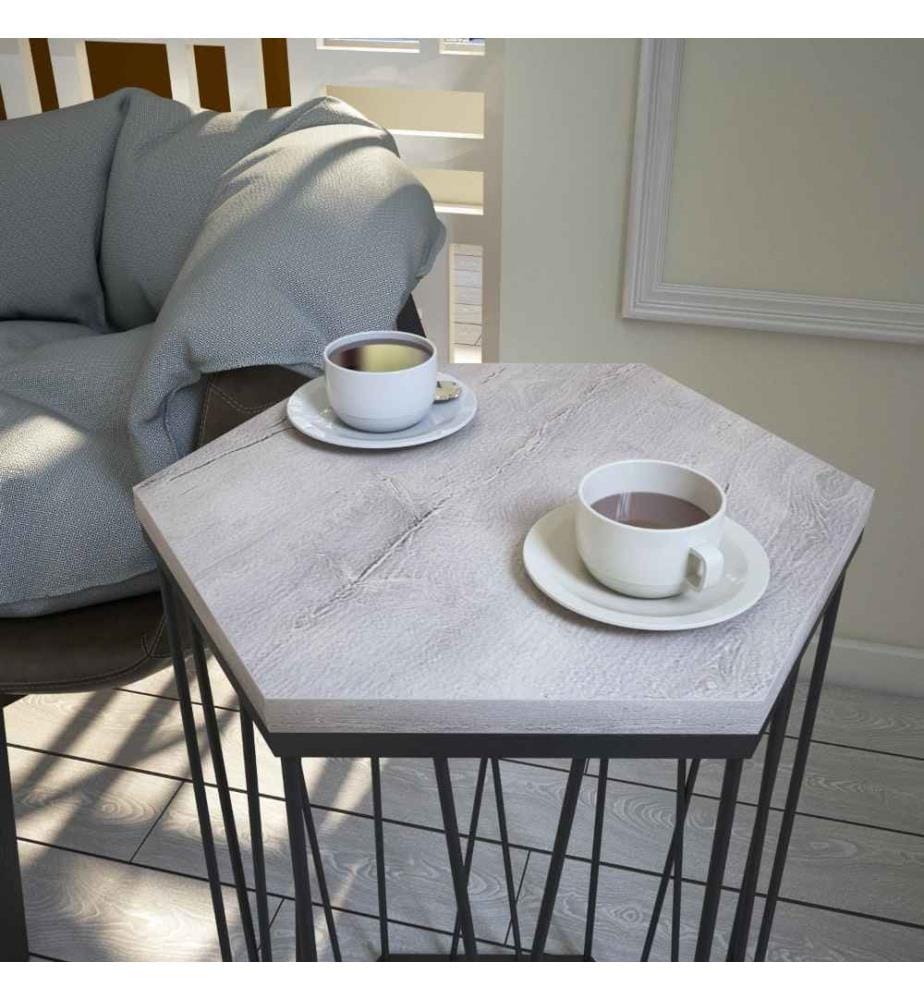 Table d'appoint, chêne, noir, panneau de particules mélaminé