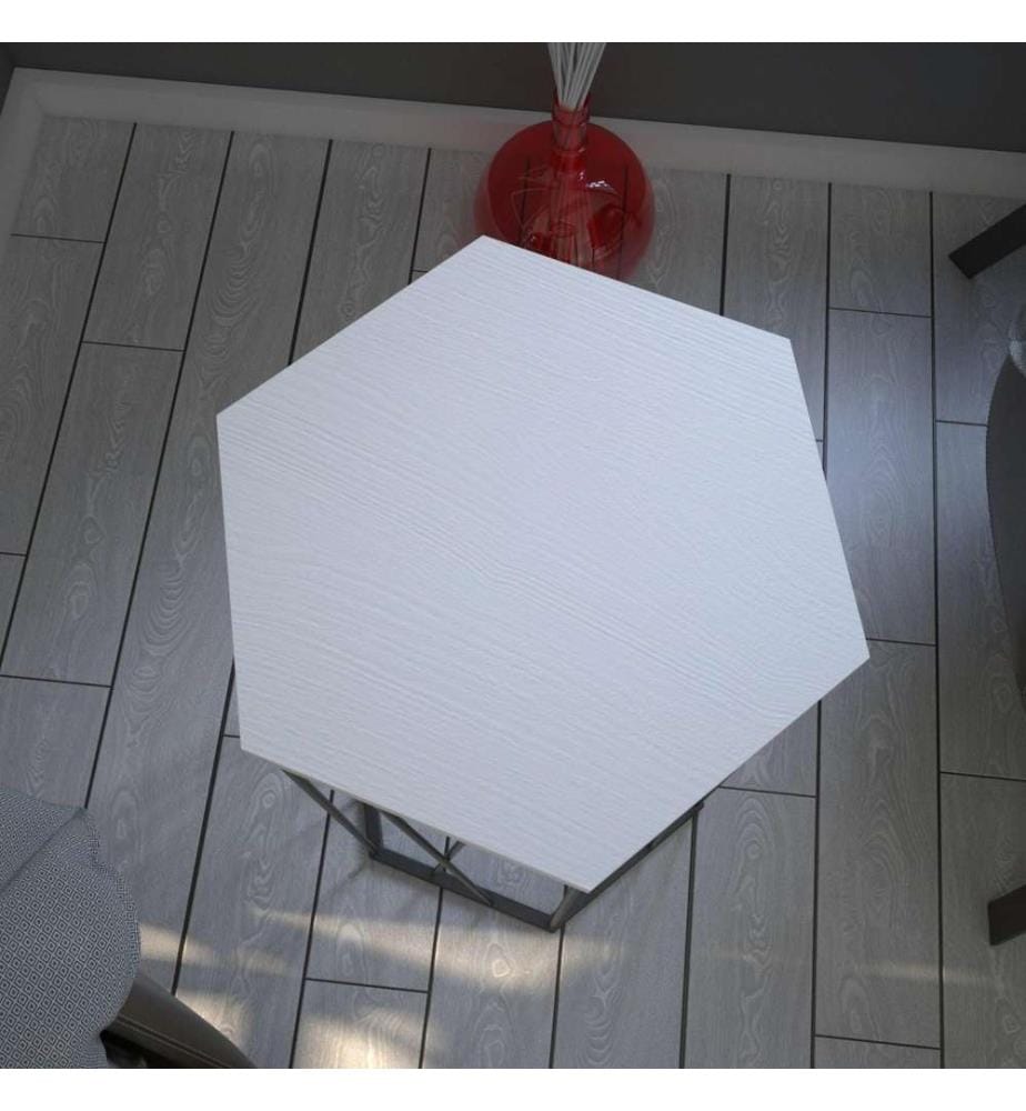 Table d'appoint, blanc, noir, panneau de particules mélaminé