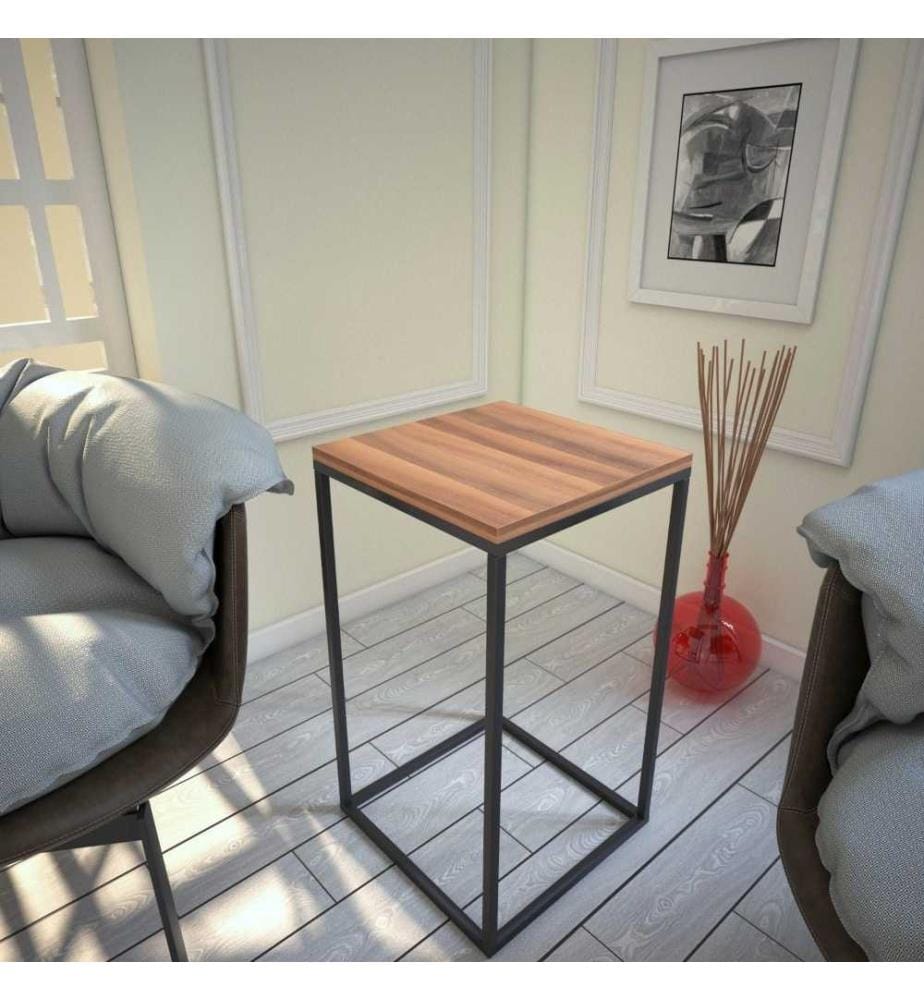Table d'appoint, noyer, panneau de particules mélaminé