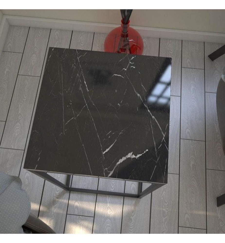Table d'appoint, noir, blanc, panneau de particules mélaminé