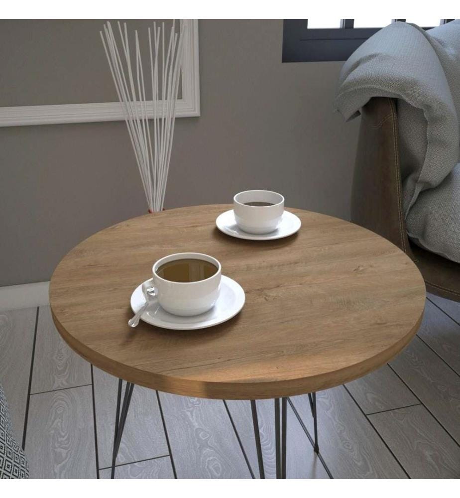 Table d'appoint, chêne caucasien, panneau de particules mélaminé