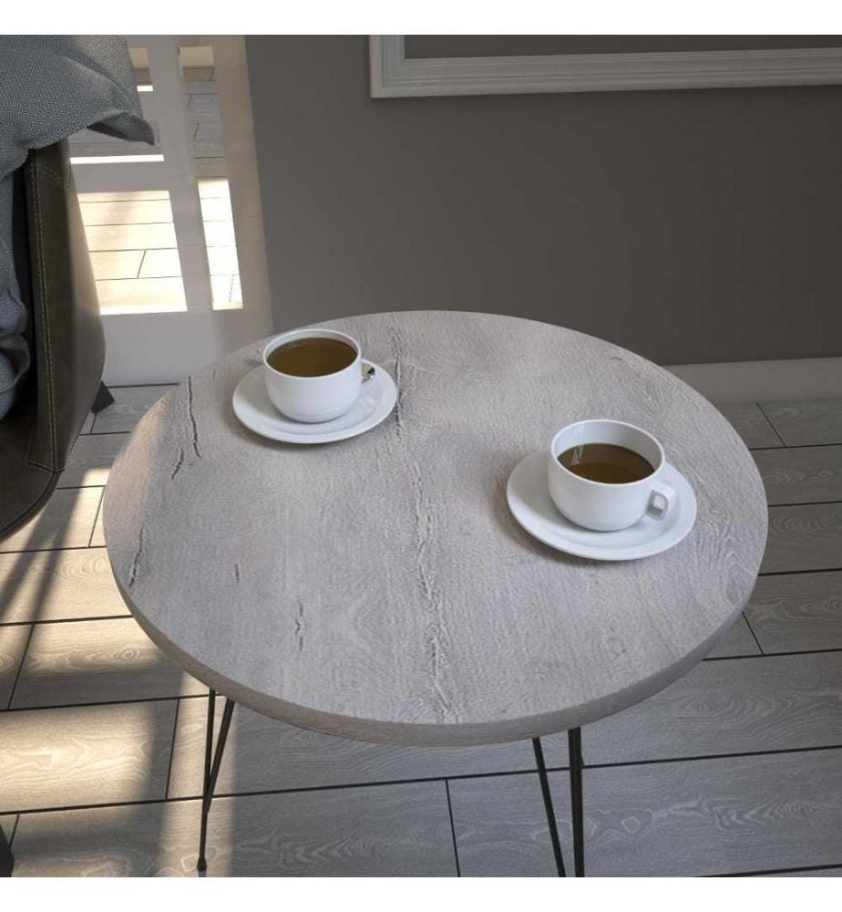 Table d'appoint, chêne de mer, panneau de particules mélaminé