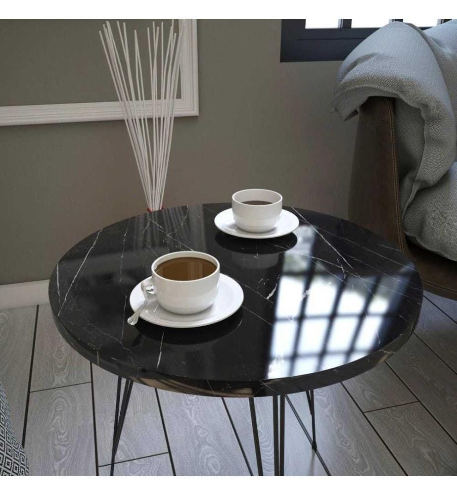 Table d'appoint, noir, blanc, panneau de particules mélaminé