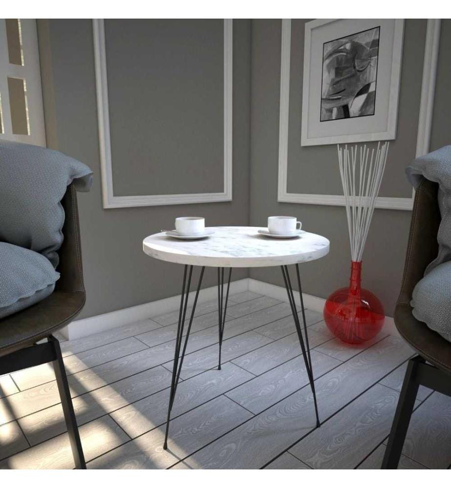 Table d'appoint, blanc, noir, panneau de particules mélaminé