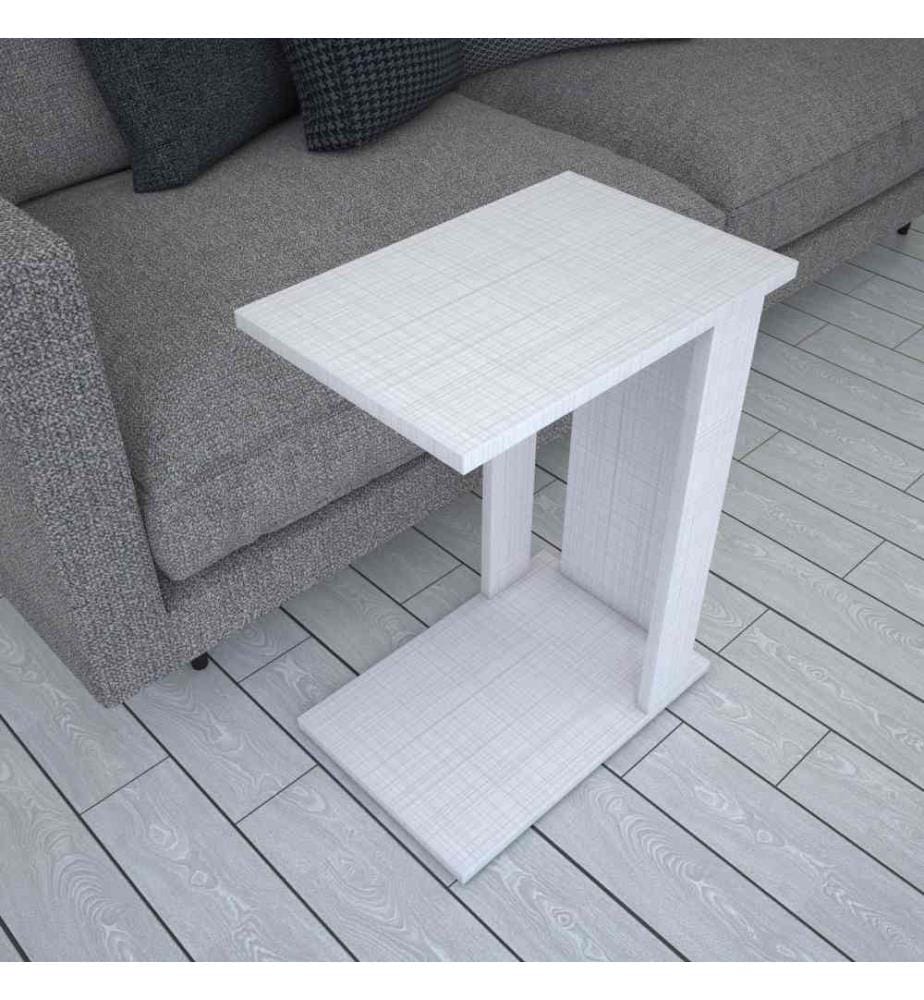Table d'appoint, blanc, panneau de particules mélaminé