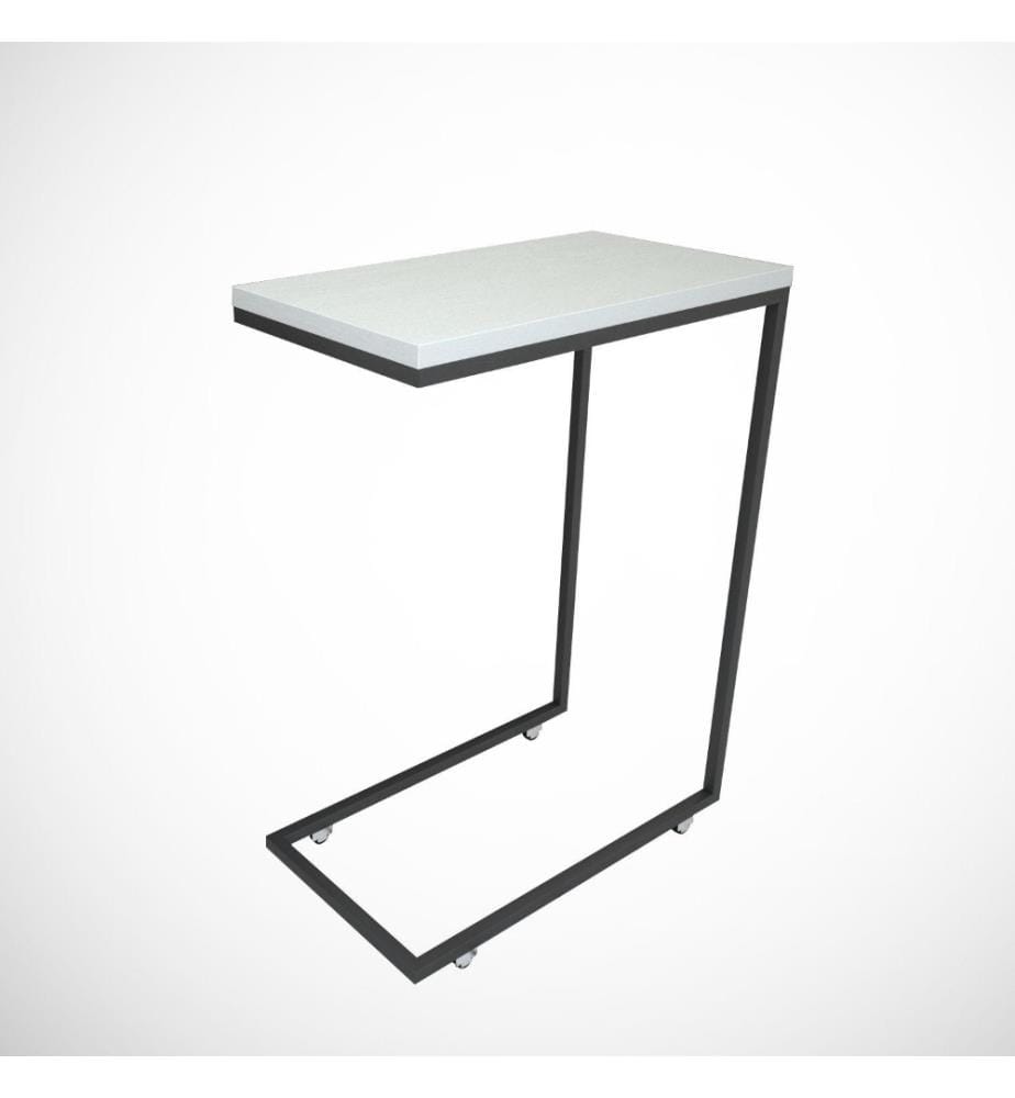 Table d'appoint, blanc, panneau de particules mélaminé