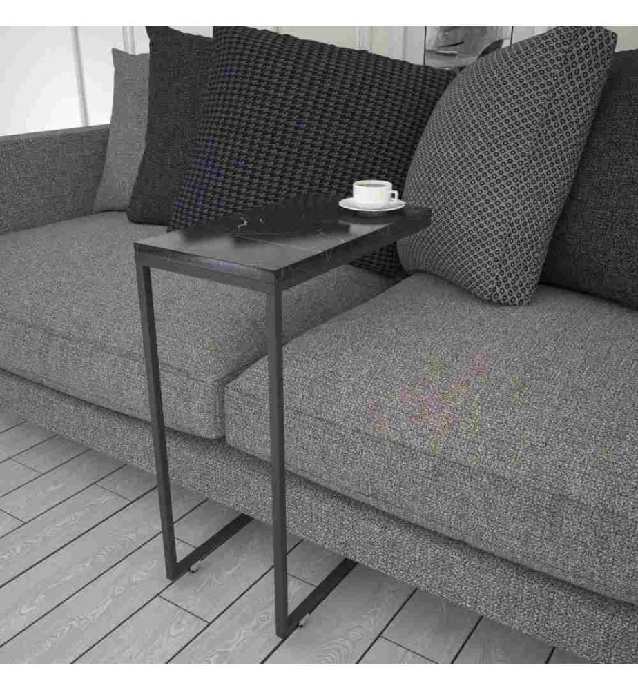 Table d'appoint, noir, blanc, panneau de particules mélaminé