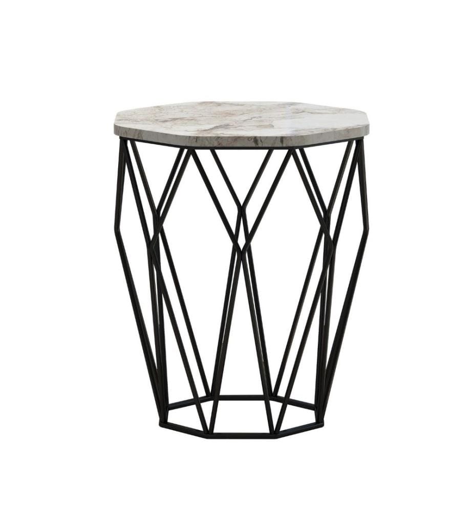 Table d'appoint, blanc, noir, panneau de particules mélaminé