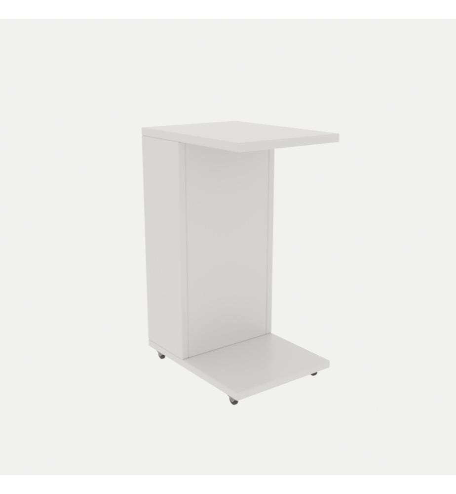 Table d'appoint, blanc, panneau de particules mélaminé