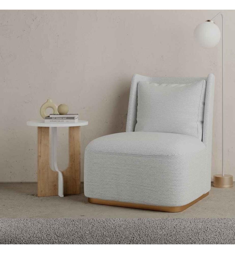 Table d'appoint, blanc, chêne, panneau de particules mélaminé