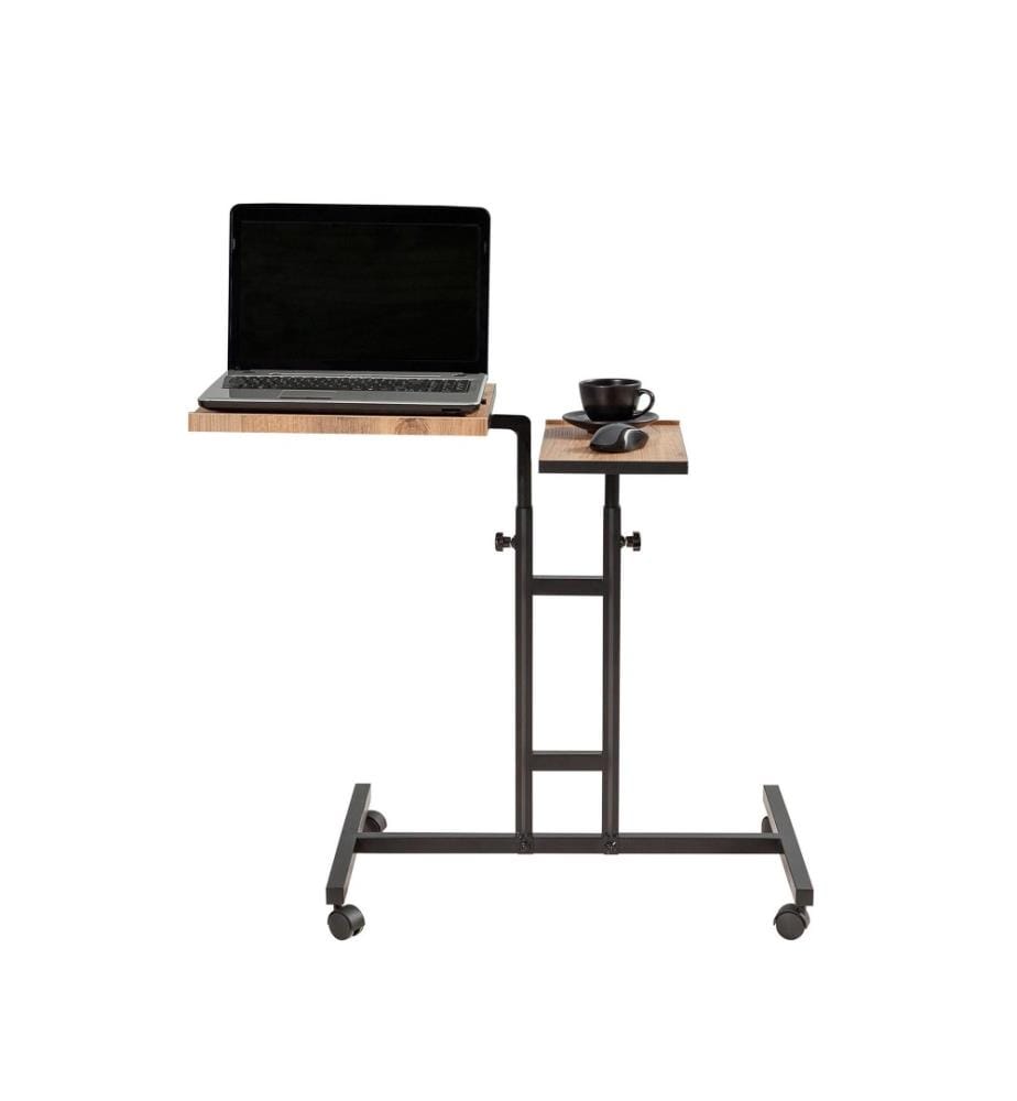 Laptop-Stehpult, Atlantic Pine, Schwarz, Melaminbeschichtete Spanplatte