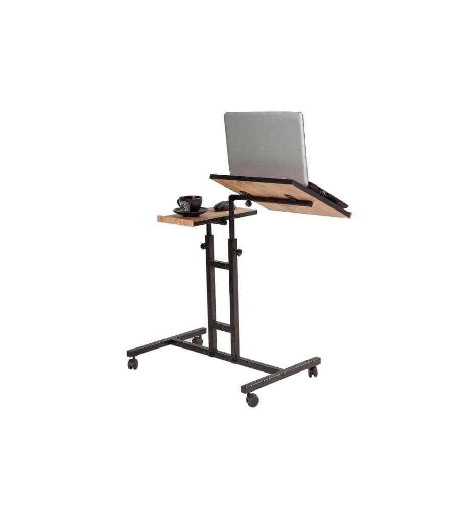 Laptop-Stehpult, Atlantic Pine, Schwarz, Melaminbeschichtete Spanplatte