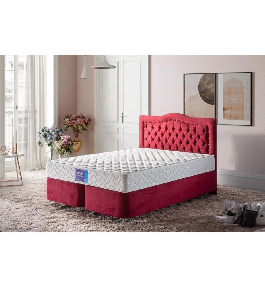 Matelas, blanc, housse en coton tricoté, matelas ferme