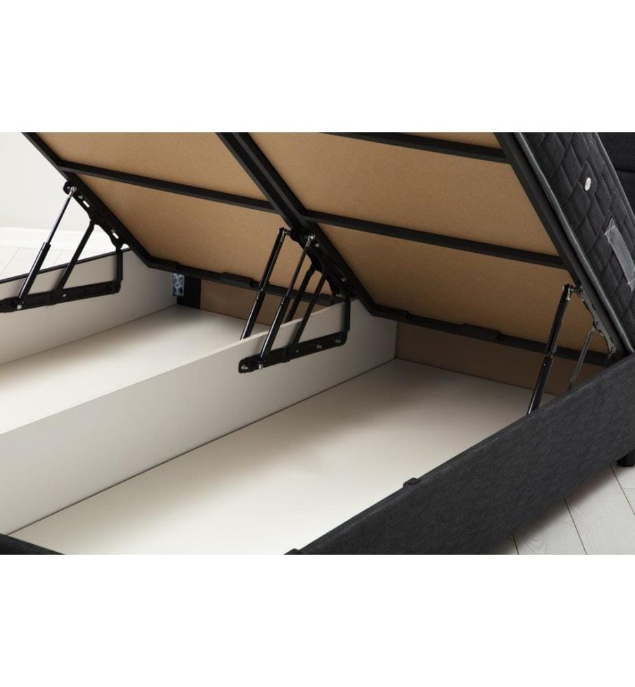Single Bed Base & Headboard, Anthracite, Melamine Coated Particle Board Thickness: 18 Mm