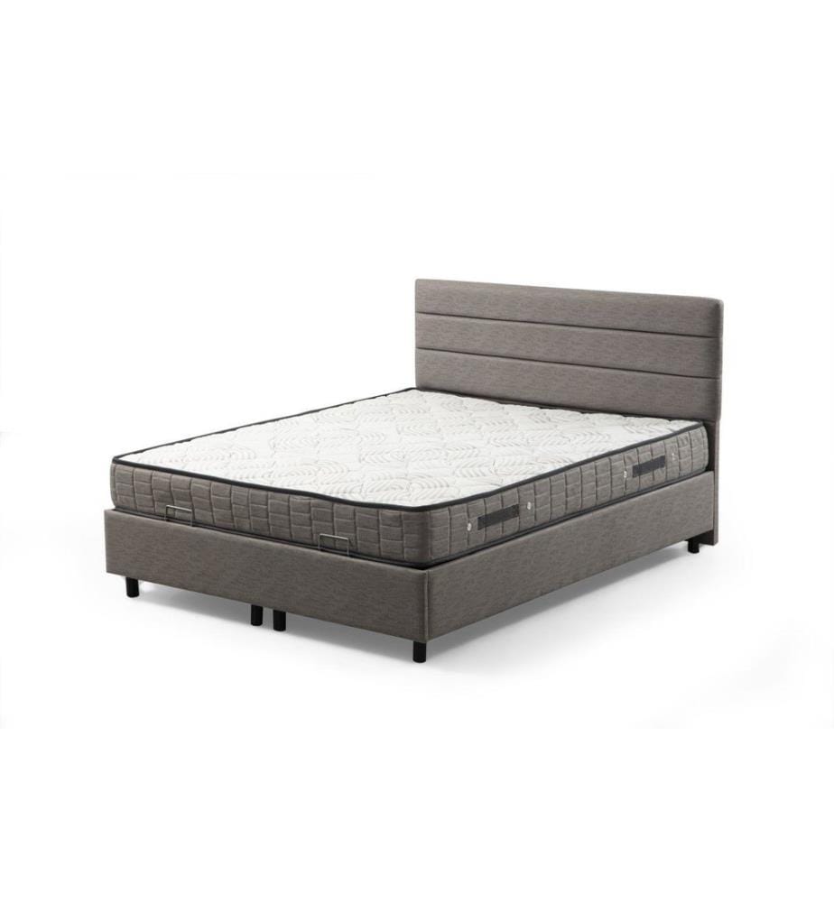 Single Bed Base & Headboard, Light Grey, Melamine Coated Particle Board Thickness: 18 Mm