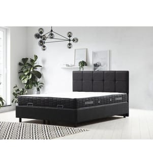 Matelas double, sommier et tête de lit, anthracite, panneau de particules mélaminé