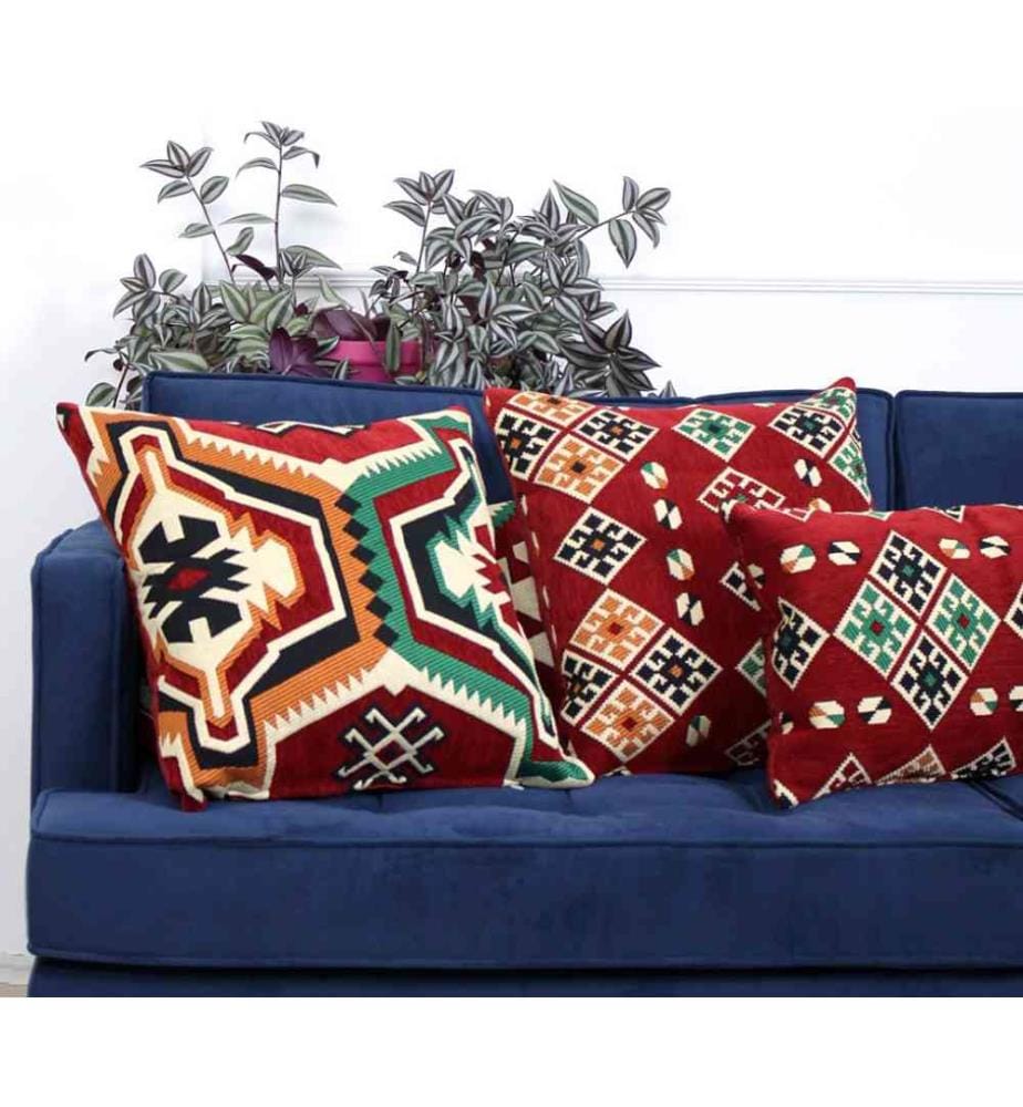 Cuscino, Rosso, 50% cotone - 50% poliestere, imbottitura in fibra