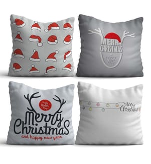 Set di cuscini, 4 pezzi, Multicolore, 50% cotone - 50% poliestere, stampa digitale