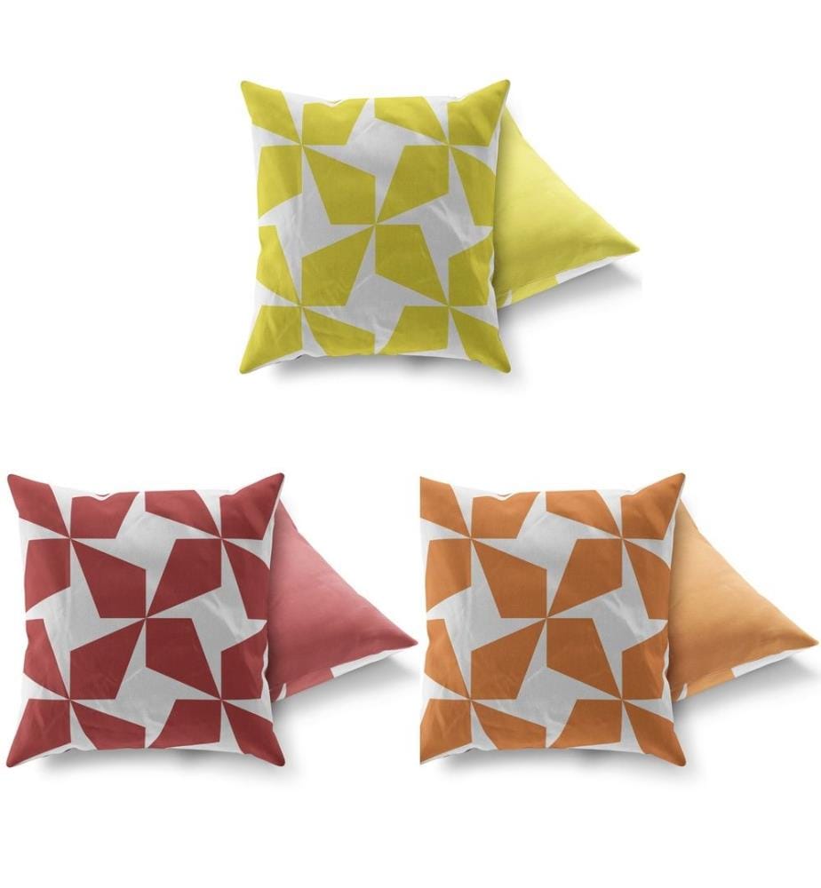 Kissenset, 3 Stück, mehrfarbig, 50% Baumwolle - 50% Polyester