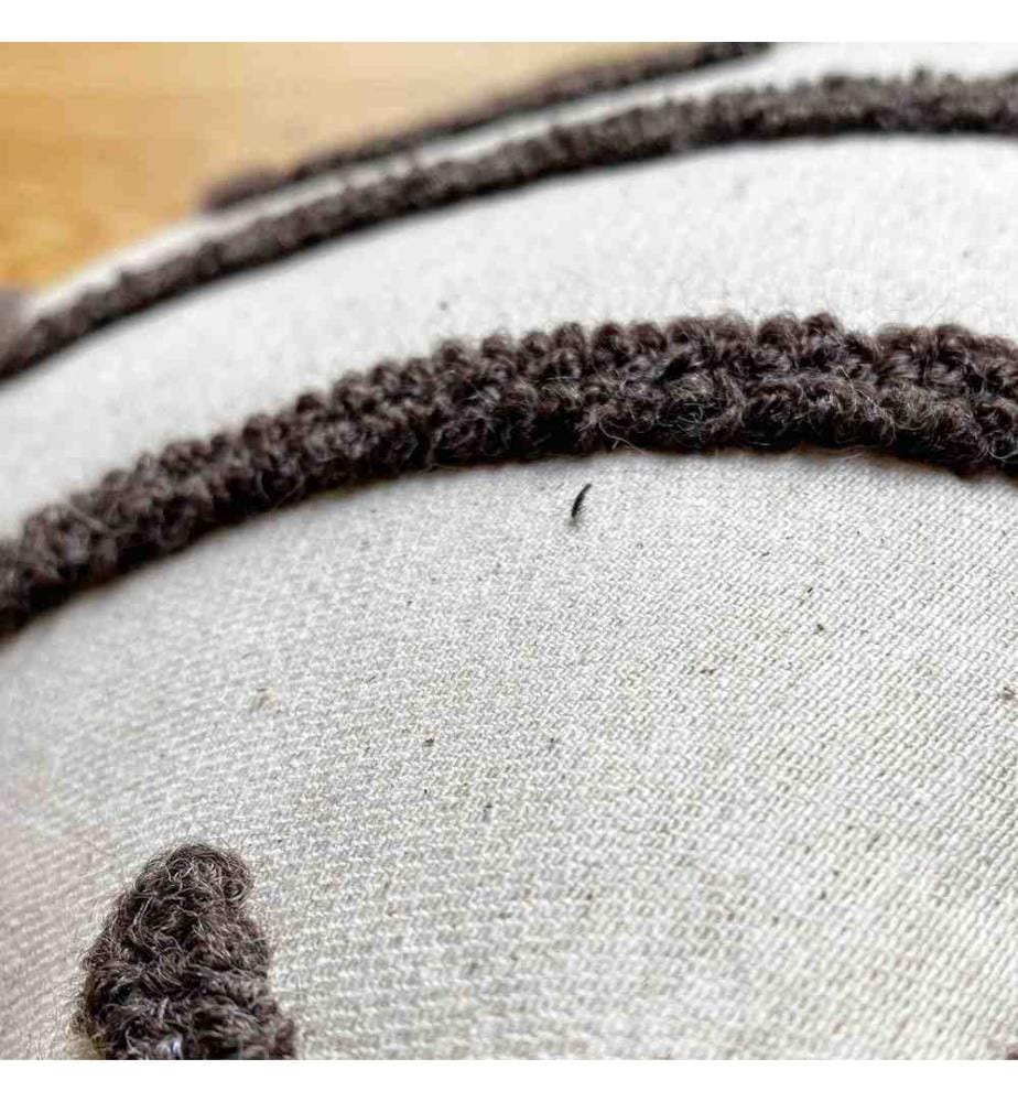 Set di cuscini, Marrone, Tessuto cuscino: 20% Lino - 80% Pes, Filato: 50% Lana - 50% Cotone