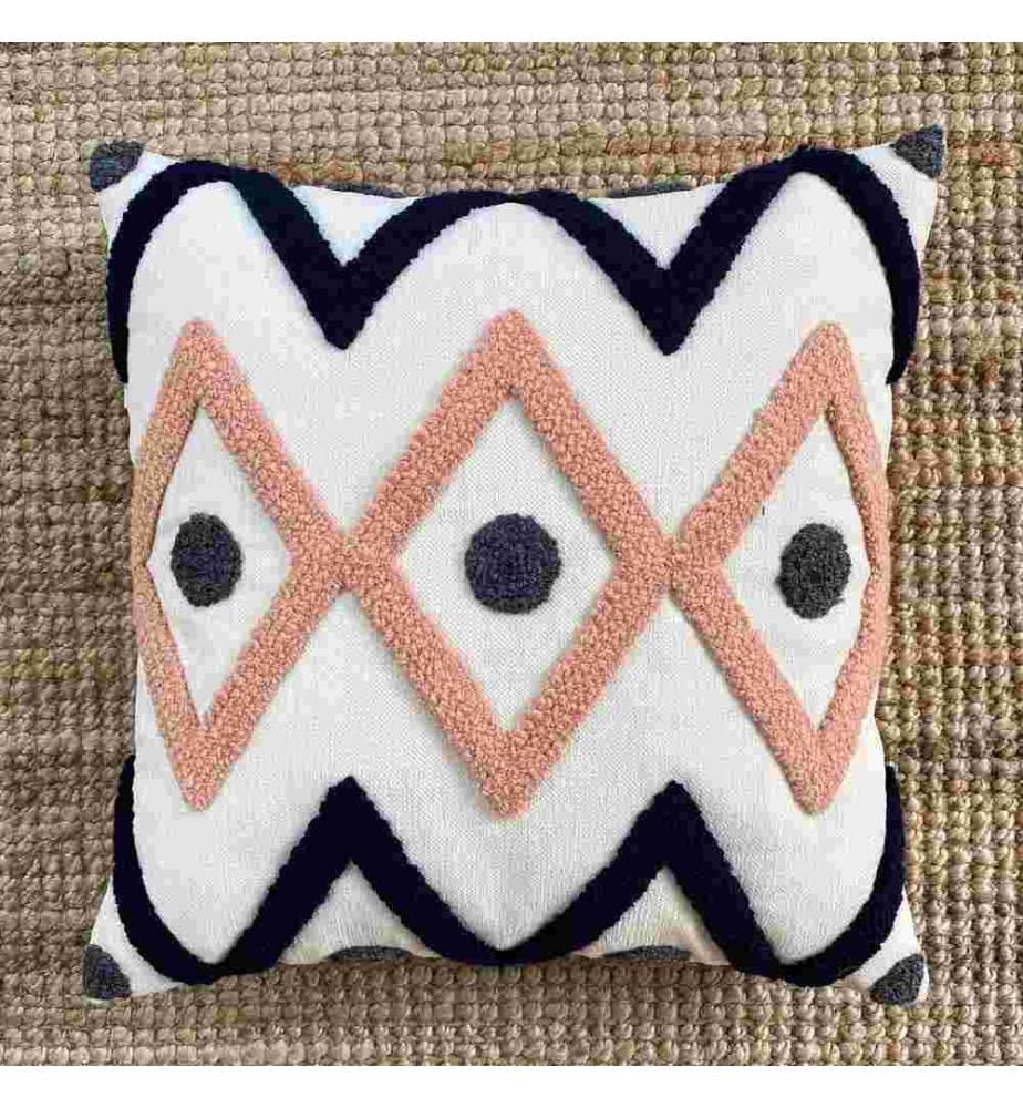 Cuscino, Blu scuro, Antracite, Rosa cipria, Tessuto: 20% Lino - 80% Pes