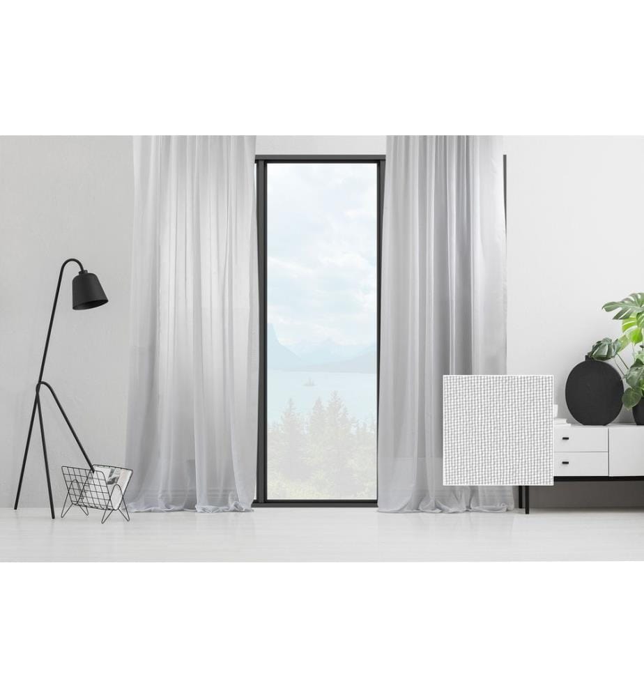 Sheer Curtain, White, 100% Polyester, Faux Silk Crepe Chiffen