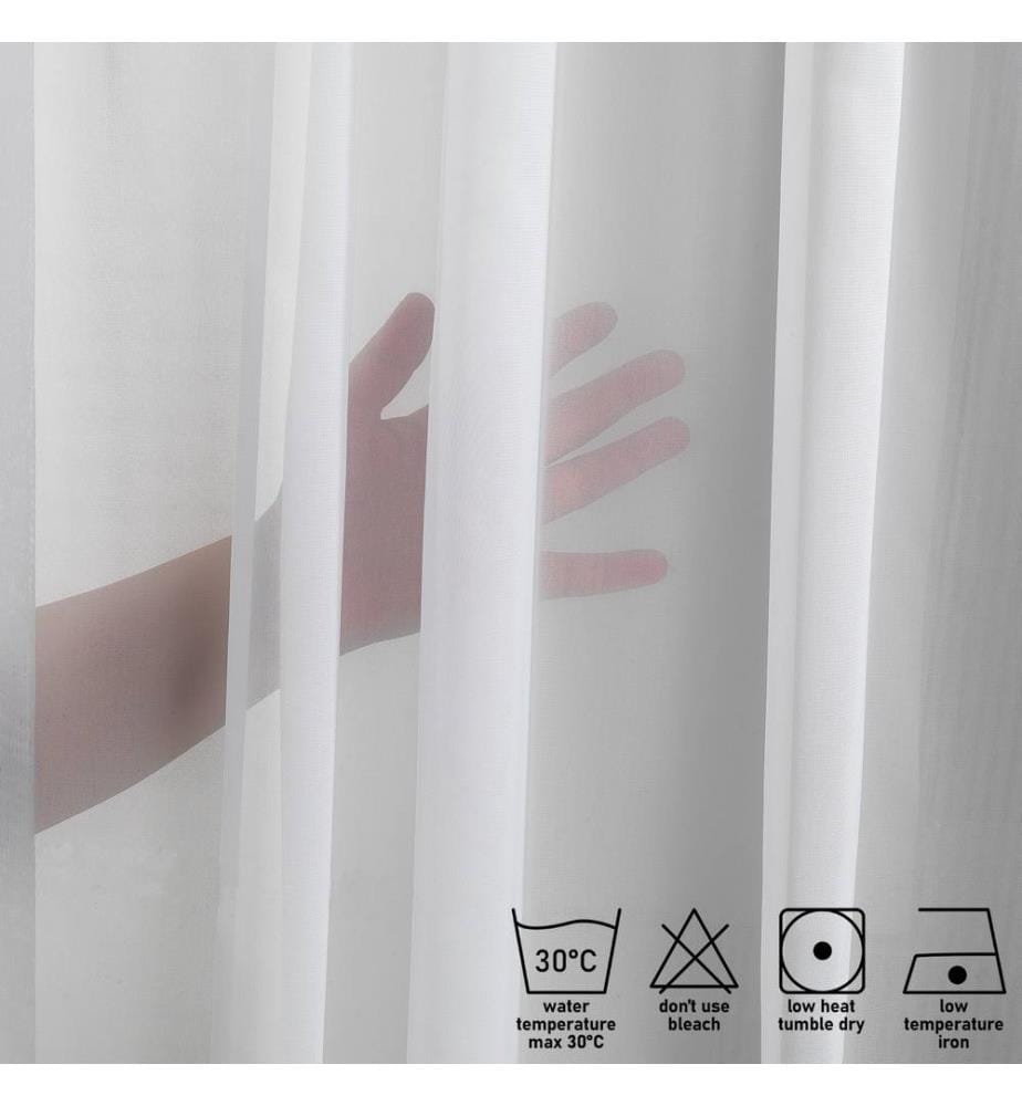 Sheer Curtain, White, 100% Polyester, Faux Silk Crepe Chiffen