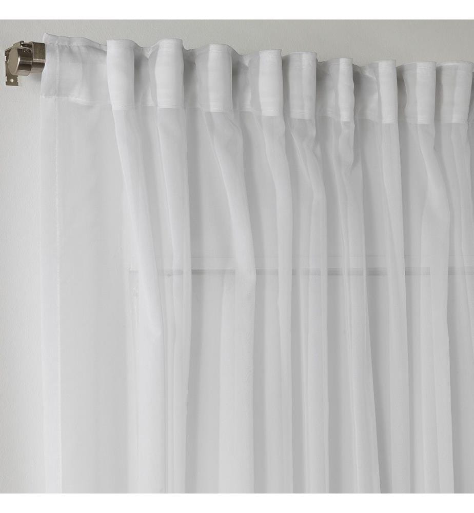Tenda trasparente, bianca, 100% poliestere, crepe chiffen in finta seta