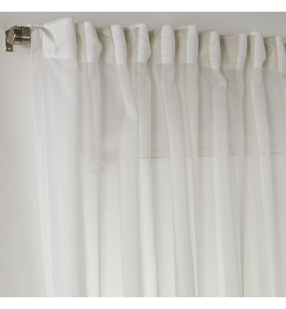 Tenda trasparente, ecrù, 100% poliestere, crepe chiffen in finta seta