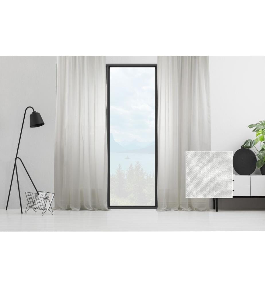 Rideau transparent, Ecru, 100% Polyester, Faux Soie Crepe Chiffen