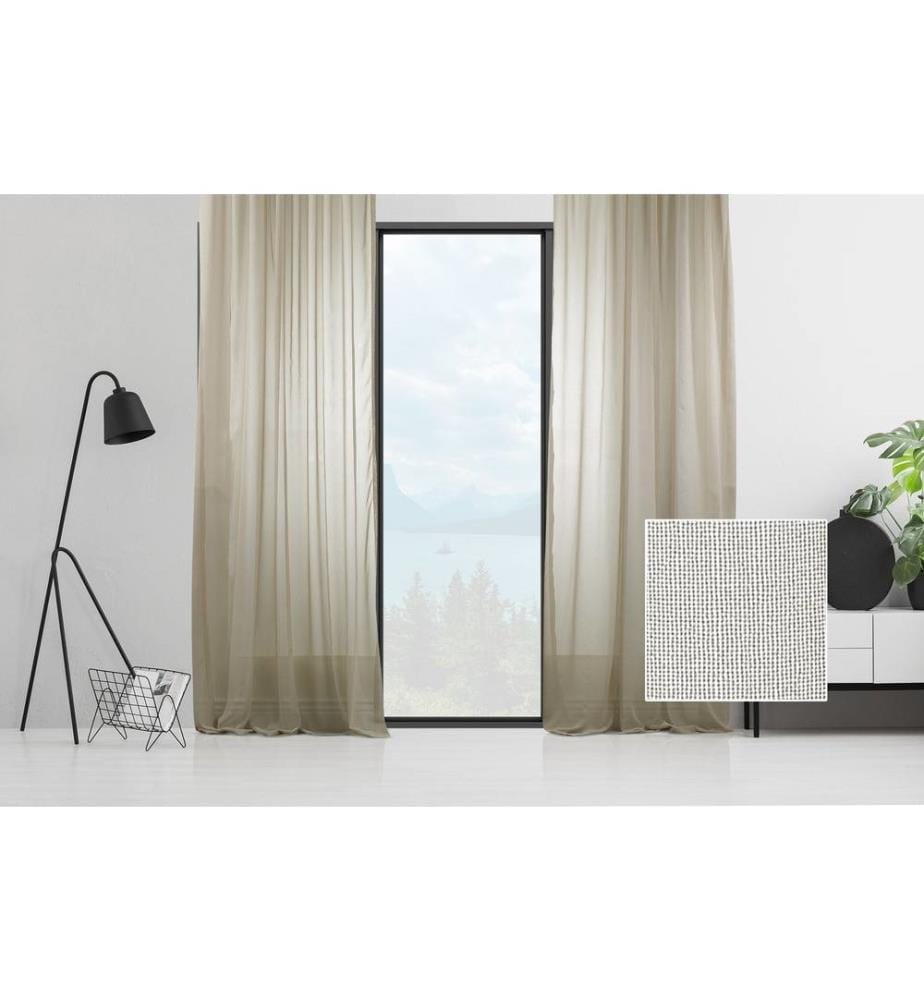 Tenda trasparente, beige, 100% poliestere, crepe chiffen di seta sintetica