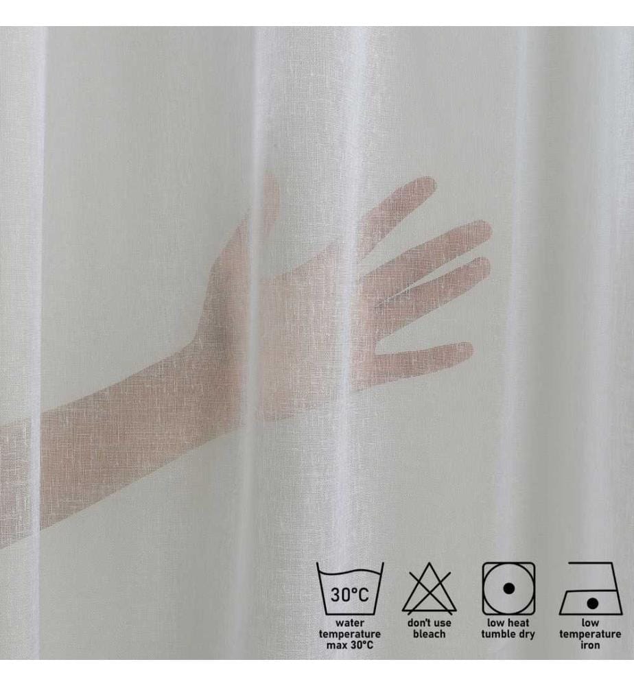 Tenda trasparente, crema, 100% poliestere, finto lino