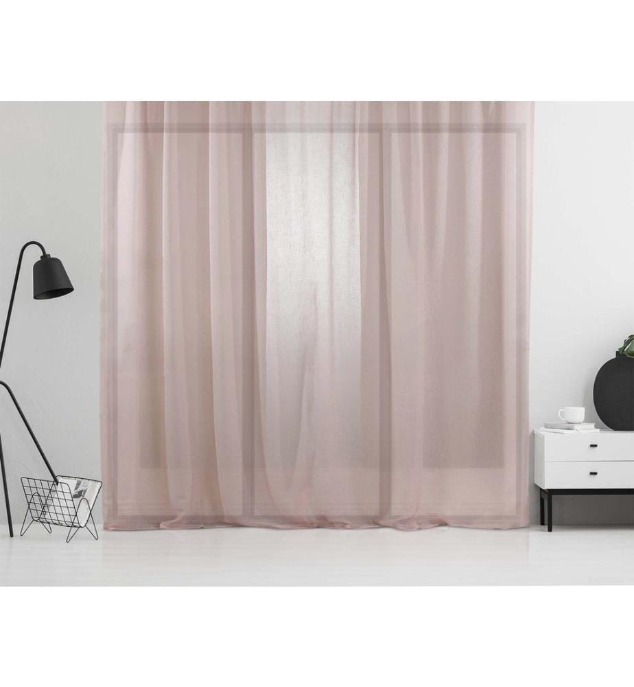 Rideau à voilage, poudre, 100% polyester, faux lin