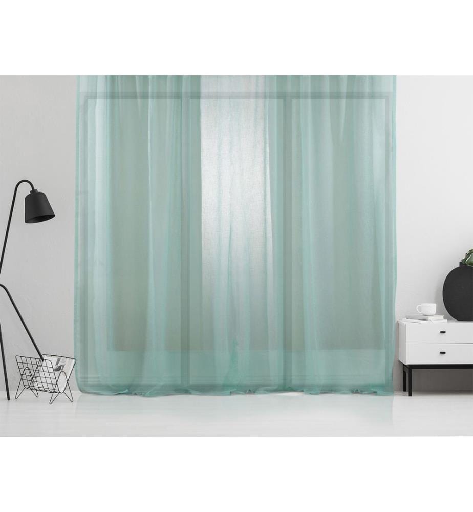 Tenda trasparente, menta, 100% poliestere, finto lino