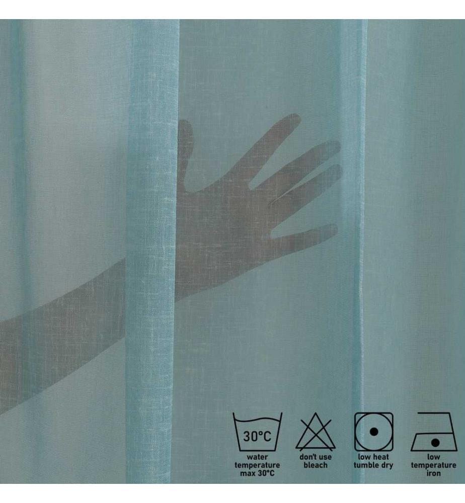 Tenda trasparente, turchese, 100% poliestere, finto lino