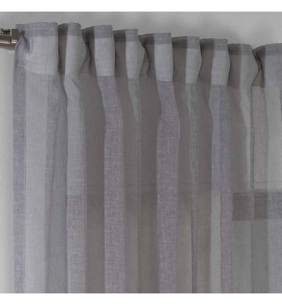 Tenda trasparente, grigio, 100% poliestere, finto lino