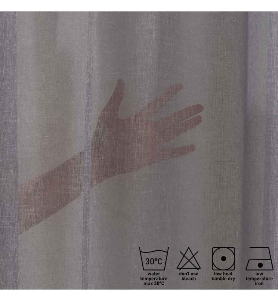 Tenda trasparente, grigio, 100% poliestere, finto lino