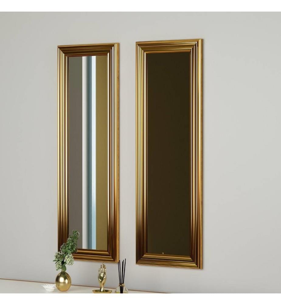 Mirror Set, 2 Pieces, Gold, MDF, Laminated Frame