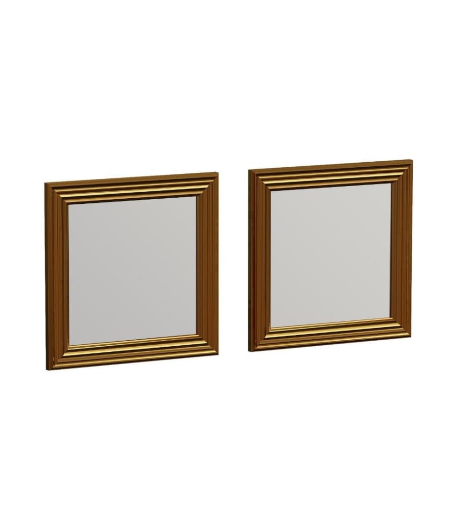 Set di specchi, 2 pezzi, oro, MDF, cornice laminata