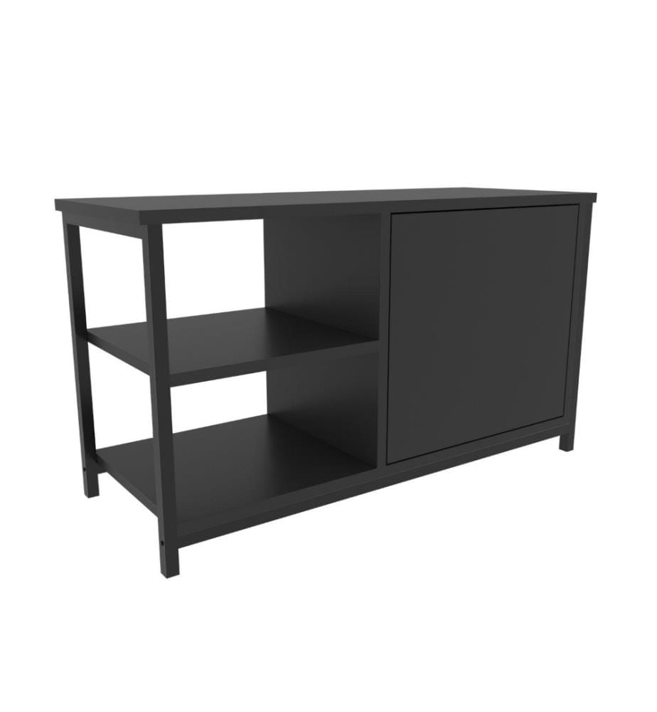 Meuble TV, Noir Anthracite, Panneau de particules mélaminé