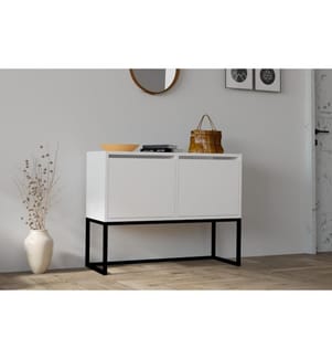 Console, blanc, panneau de particules mélaminé