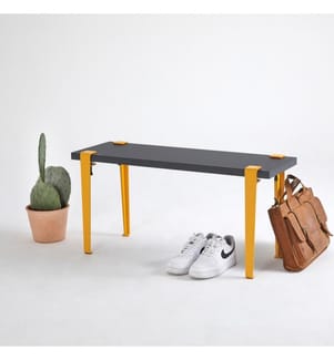 Banc, jaune anthracite, panneau de particules mélaminé